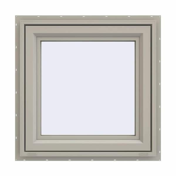 JELD-WEN 23.5 in. x 23.5 in. V-4500 Series Desert Sand Vinyl Left-Handed Casement Window with Fiberglass Mesh Screen