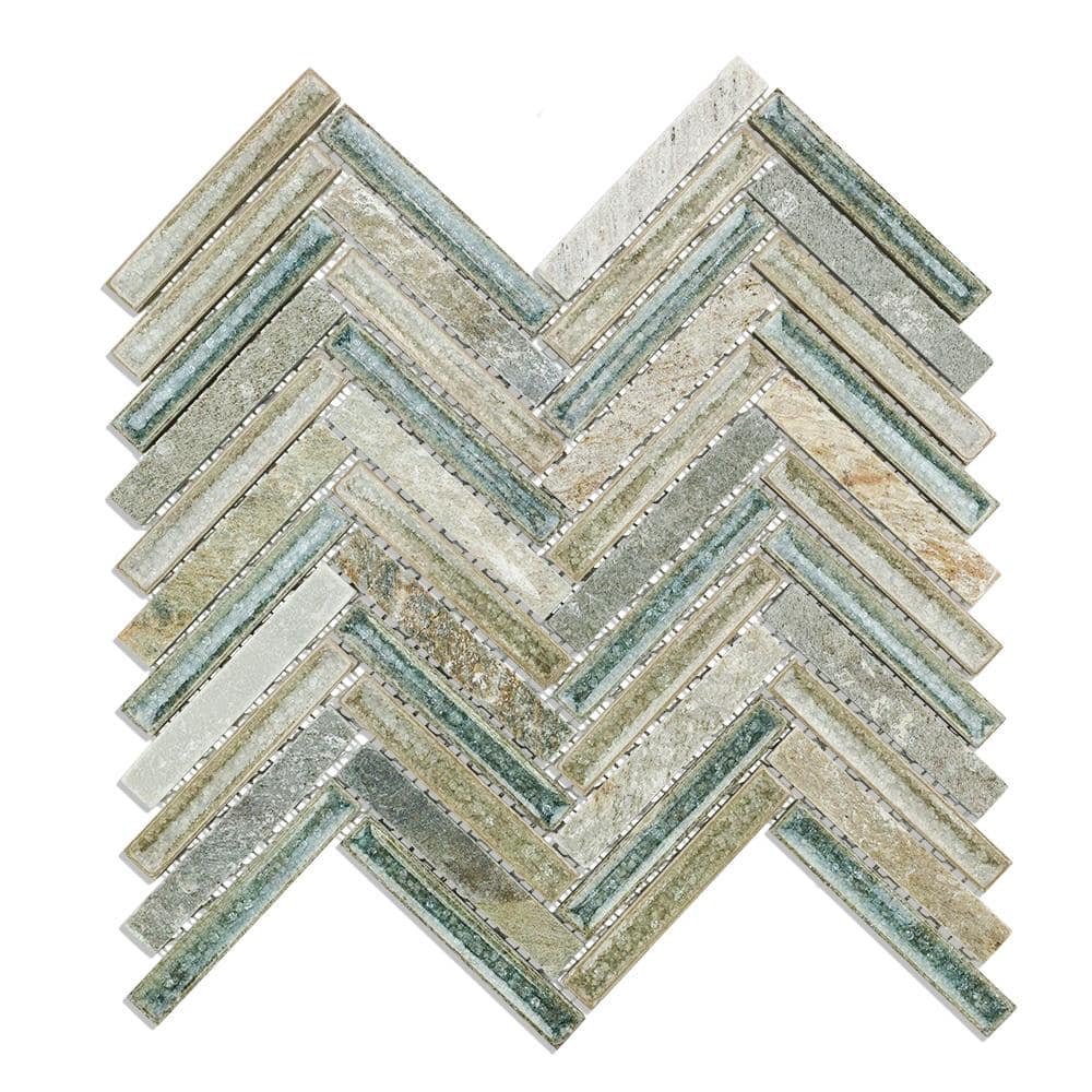 Roman 10'' x 11'' Marble Herringbone Mosaic Wall Tile