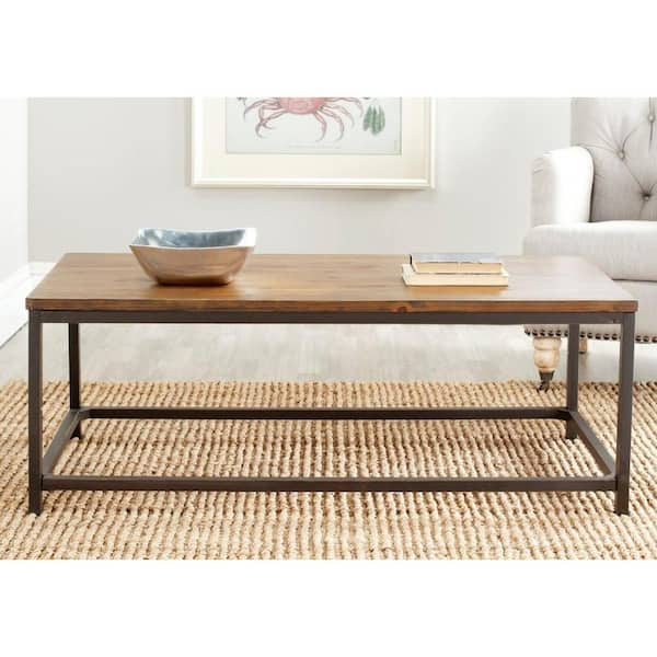 SAFAVIEH Alec 48 in. Brown Wood Coffee Table