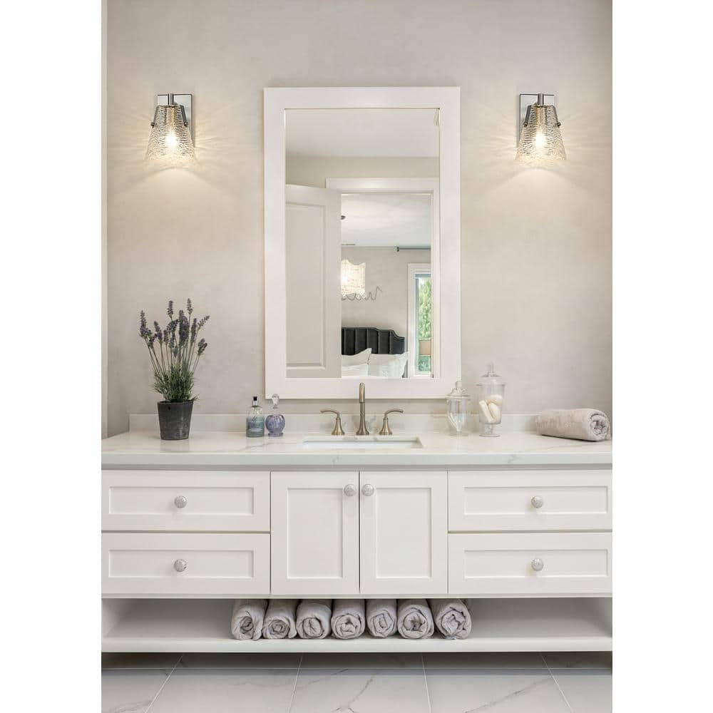 Analia Brushed Nickel and Glass 1-Light Wall Sconce