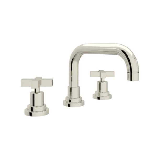 Lombardia Bath 8 in. Widespread 2-Handle Bathroom Faucet in Polished Nickel