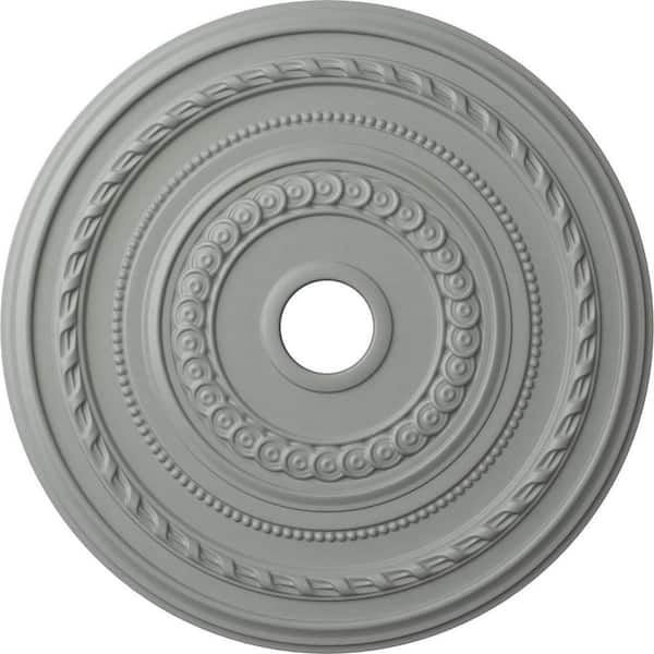 Ekena Millwork 25-3/8" x 3-3/8" ID x 1-3/8" Cole Urethane Ceiling (Fits Canopies upto 9-1/8"), Primed White