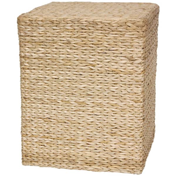 Oriental Furniture 18.5 in. Rush Grass Square Stand in Natural