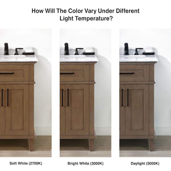 Sonoma 24 in. Single Sink Almond Latte Bath Vanity with Carrara Marble Top (Assembled)