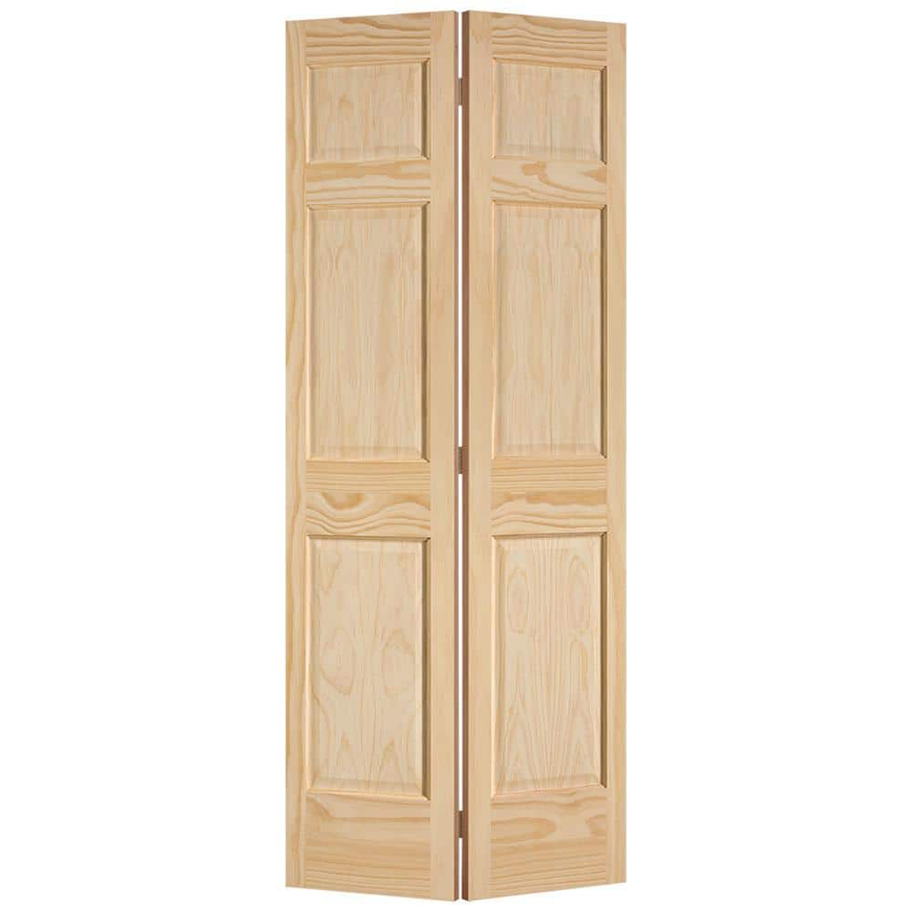 Masonite 30 In. X 78 In. 6-Panel Solid-Core Smooth Unfinished Pine Bi ...