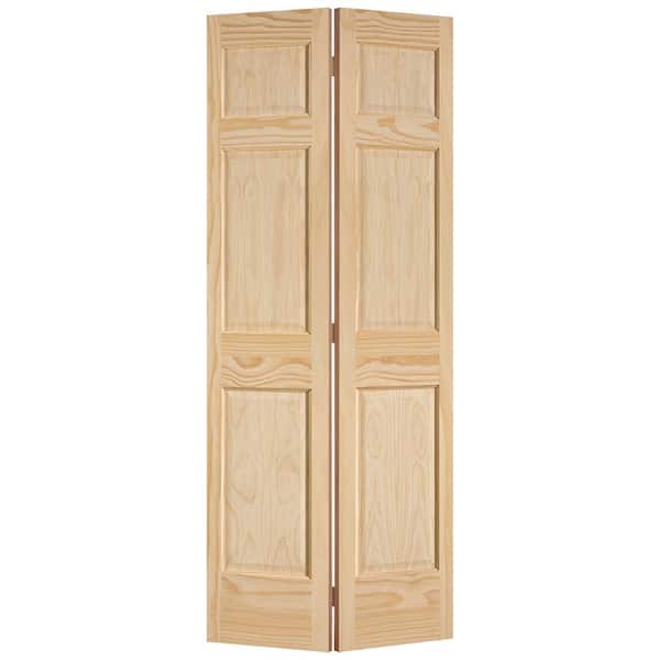 Masonite 30 in. x 80 in. 6-Panel Unfinished Solid Core Pine Bi-fold Interior Door