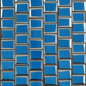 Aiga Glam Blue 10.82 in. x 11.81 in. Polished Glass Wall Tile (0.88 Sq. Ft./Each)