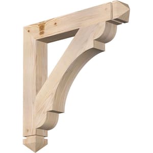 3.5 in. x 26 in. x 26 in. Douglas Fir Olympic Arts and Crafts Smooth Bracket