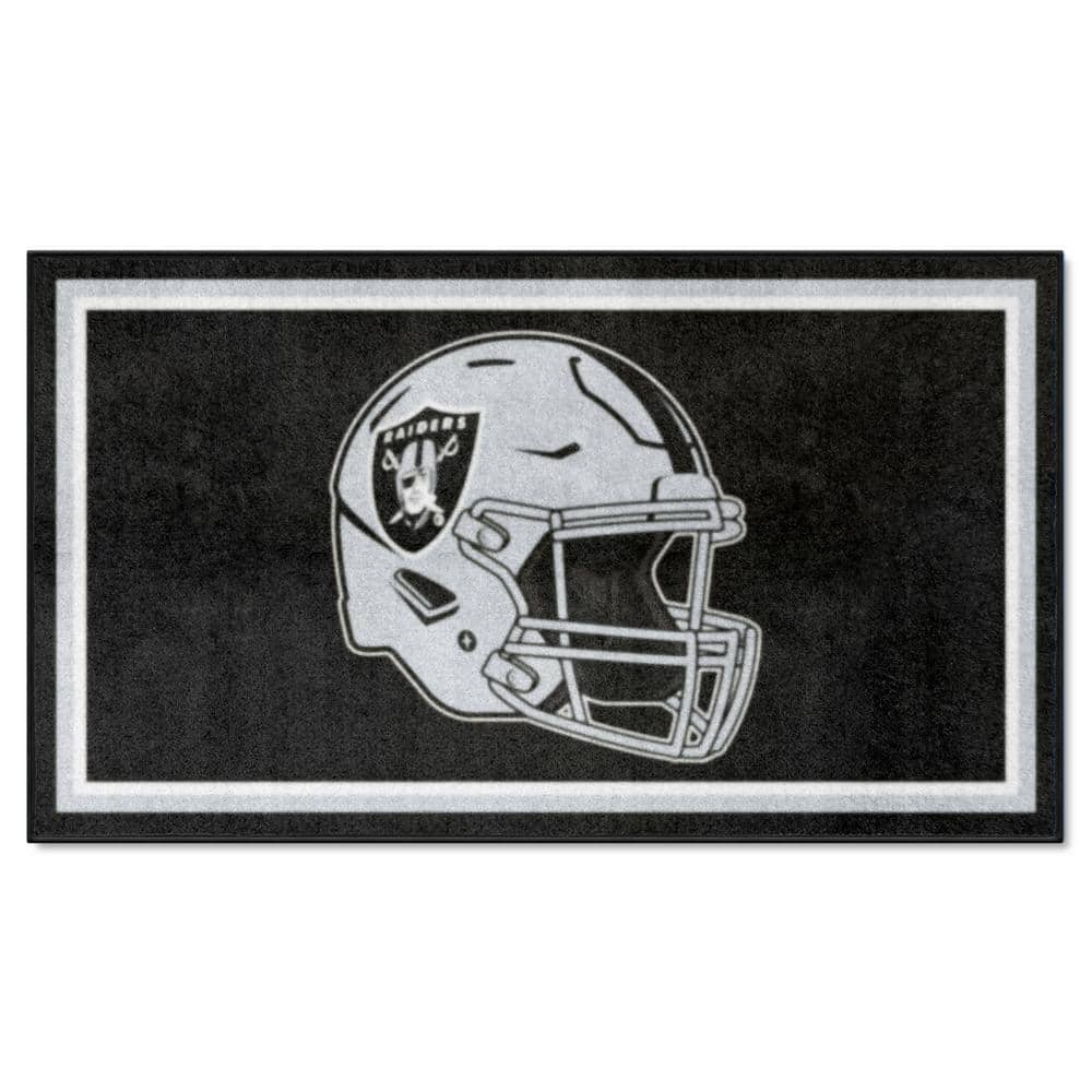 FANMATS Las Vegas Raiders Black 3 ft. x 5 ft. Plush Area Rug 38287