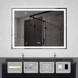 48 in. W x 36 in. H Large Rectangular Frameless Anti-Fog Wall Bathroom Vanity Mirror in Silver
