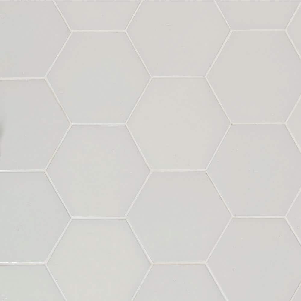 Ivy Hill Tile Appaloosa Bone Hexagon 7 in. x 0.39 in. Porcelain Glazed Tile Sample, Ivory -  EXT3RD105391