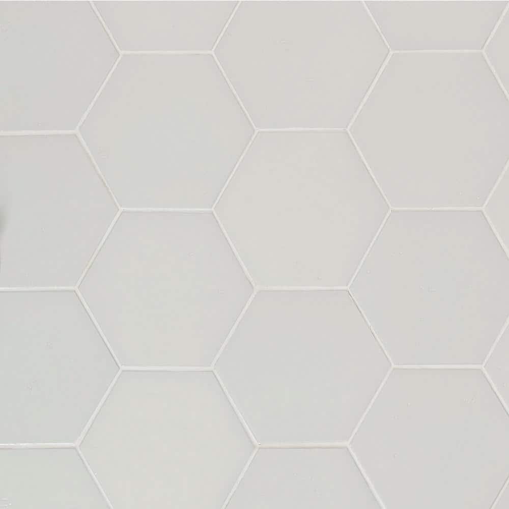 Triton Beige Glossy Hexagon Porcelain Shower Tile