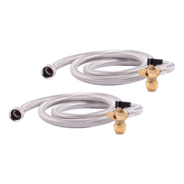 Photo 1 of 1/2 in. Push-to-Connect x 3/4 in. FHT Brass Washing Machine Installation Kit