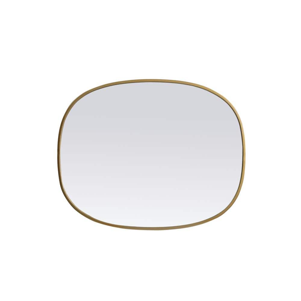 Brass Framed Oval Full Length Bathroom Mirror