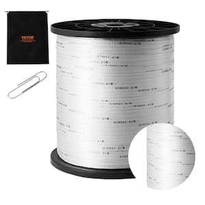 Polyester Pull Tape, 1/2 in. x 5249 ft. Tape Flat Rope 1250 lbs. Tensile Capacity Electrical Pulling Tape White