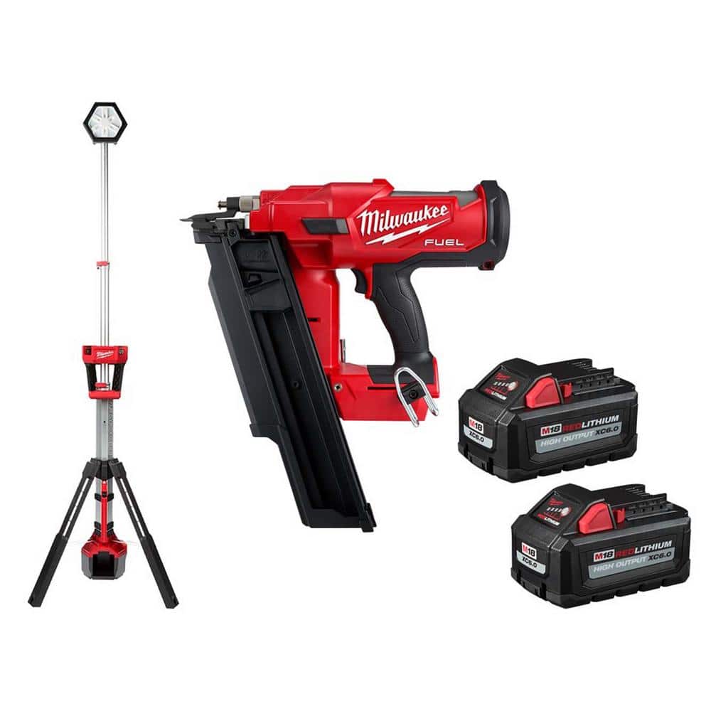M18 18-Volt Lithium-Ion Cordless Tower Light w/3-1/2 in. 21-Degree Framing Nailer, Two 6Ah HO Batteries price history on PriceWatchPro
