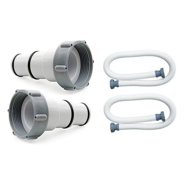 Intex 1.5 in. Dia x 59 in. Pool Pump Replacement Hose and Adapter A (2-Pack) 25007 + 2 x 29060E - Home Depot