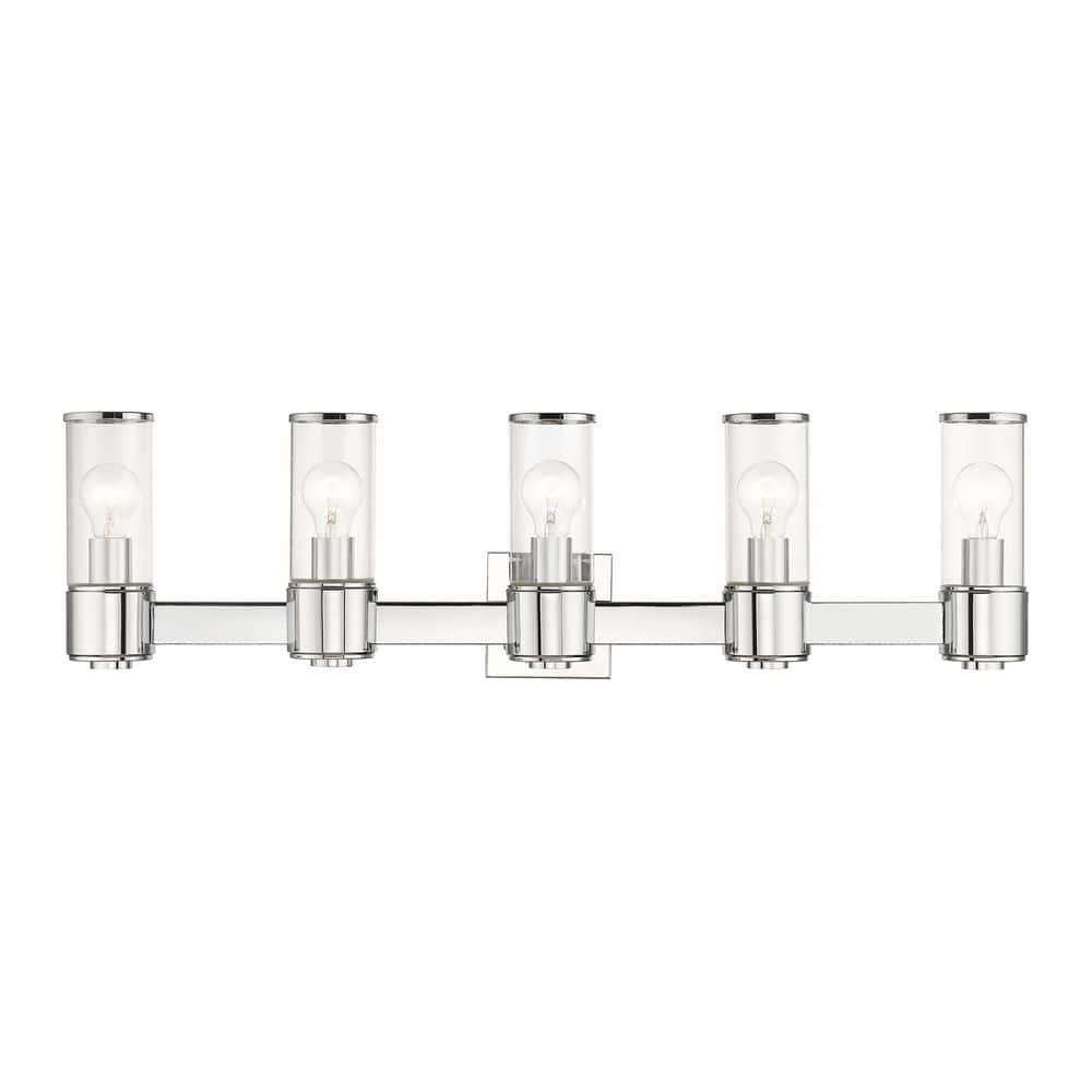 Asheford 35.5 in. 5 Light Polished Chrome Vanity Light with Clear Glass Shades price history on PriceWatchPro