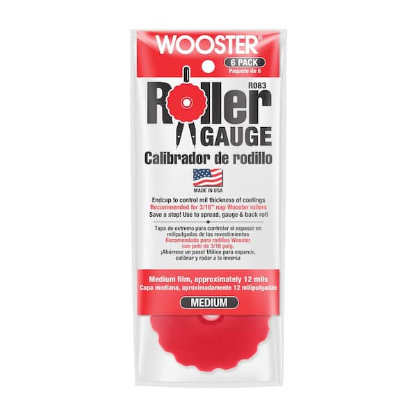 12 Mils Medium Film 6-Pack Red Polypropylene Roller Gauge Paint Guide