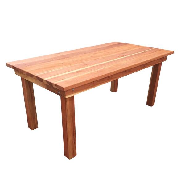 Best Redwood Farmhouse 7 ft. Redwood Outdoor Dining Table  FDT-31H38W84L-1910 - The Home Depot
