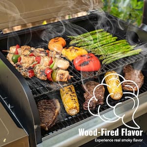 573 sq. in. Wood Pellet Grill and Smoker PID, Bronze