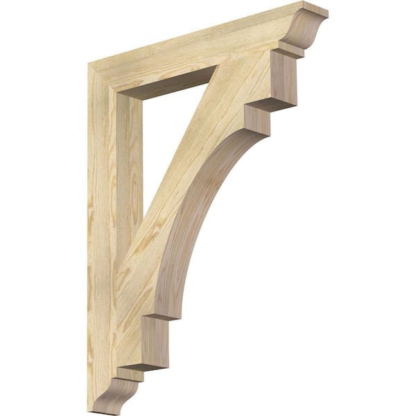 Ekena Millwork 4 in. x 36 in. x 28 in. Douglas Fir Merced Traditional Rough Sawn Bracket