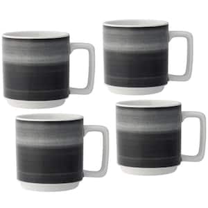 ColorStax Ombre Jet 16 fl. oz. Black Porcelain Mugs (Set of 4)