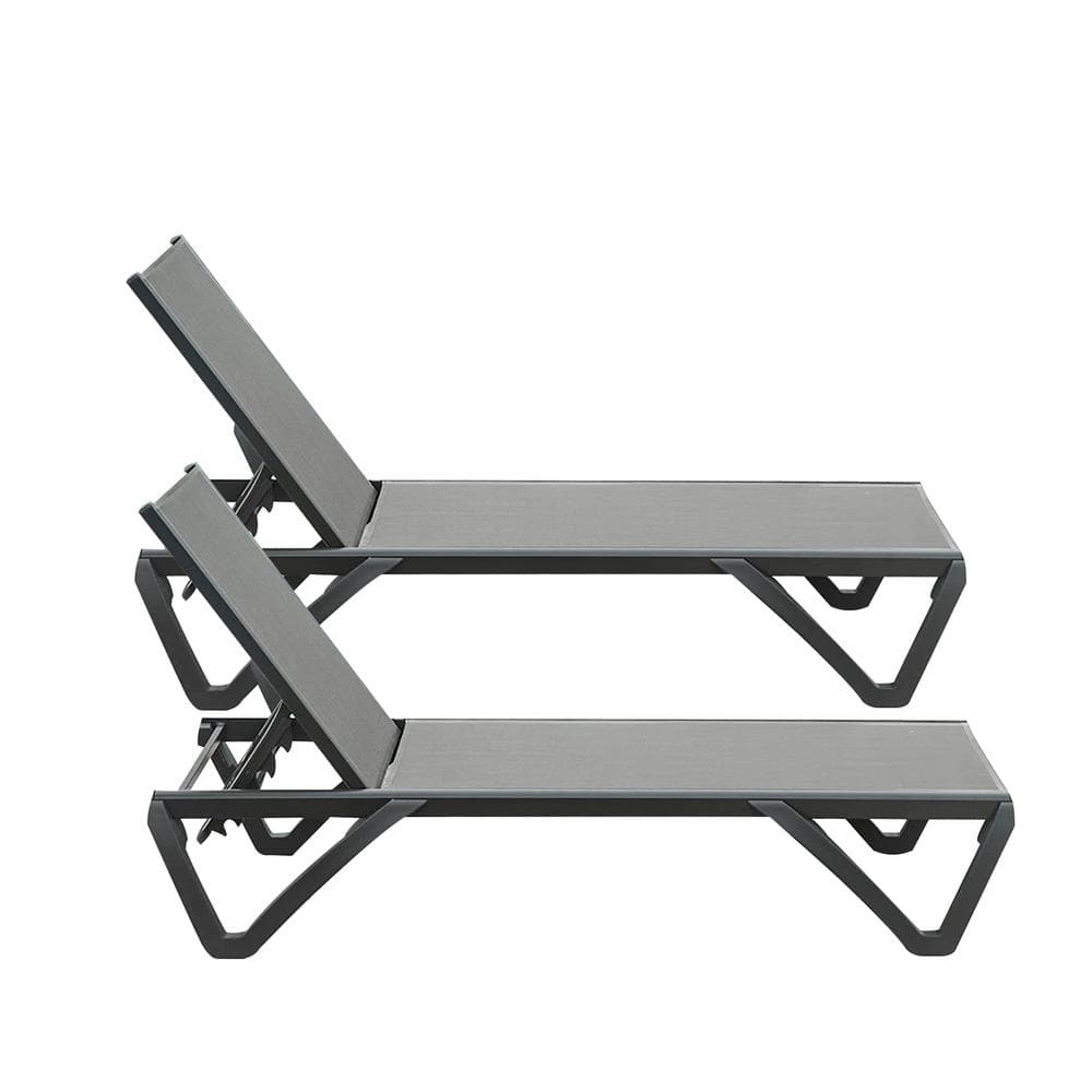 Cesicia Aluminum Outdoor Patio Chaise Lounge Polypropylene Chair with