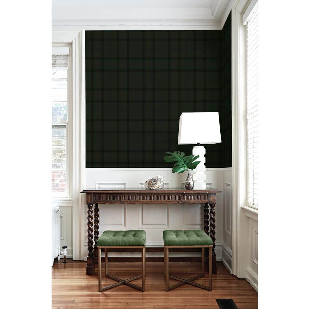 Greenery Plaid Self-Adhesive Vinyl Wallpaper Roll