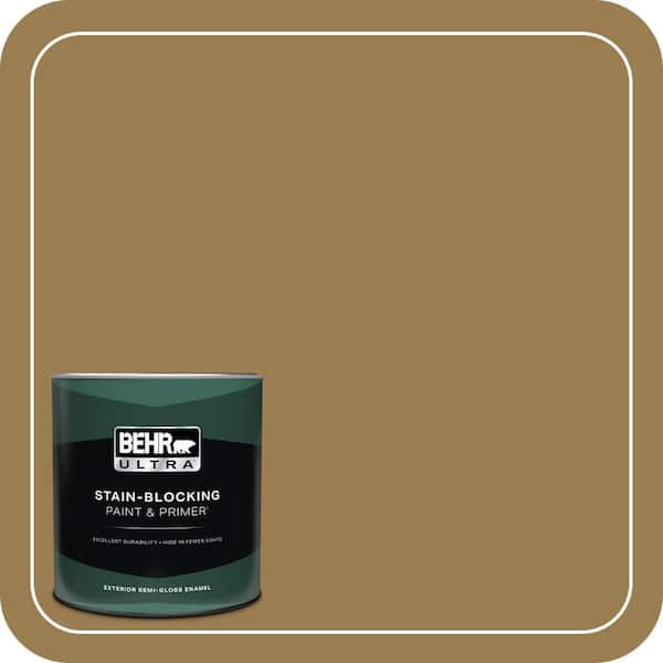 BEHR ULTRA 1 qt. #320F-6 Wool Tweed Semi-Gloss Enamel Exterior Paint & Primer
