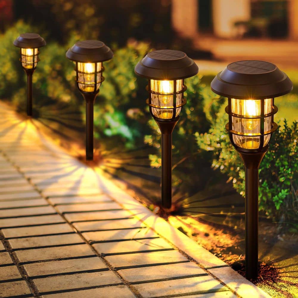 3000K 10-Lumens Matte black Integrated LED Weather Resistant Outdoor Solar Path Lights (8-Piece) price history on PriceWatchPro