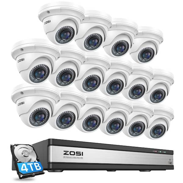 ZOSI 4K UHD 16-Channel POE NVR Security Camera System with 4TB HDD and ...