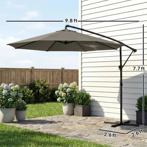 hanging patio umbrella lights 10 ft Solar LED Offset Cantilever Outdoor Market Umbrella-Red Polyester fabric and metal 15FT Patio Umbrella Outdoor Color:MC4SF size 108
