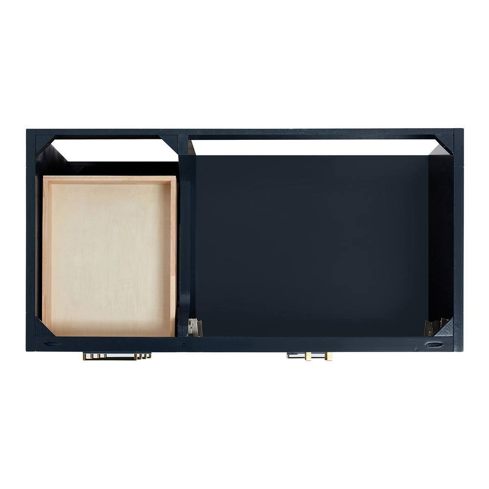 Midnight Blue 43" Freestanding Single Vanity Cabinet with Brass Hardware