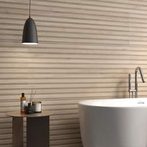 Brookline Ribbon Almond Brown 23.62 in. x 47.24 in. Matte Porcelain Floor and Wall Tile (15.49 sq. ft./Case)