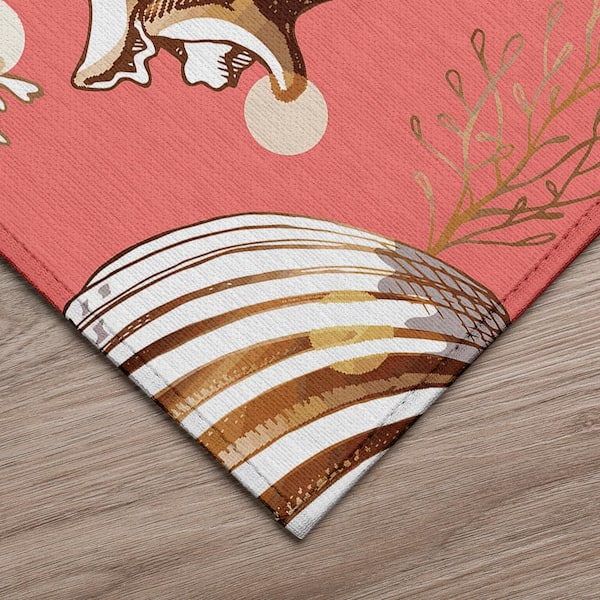 Surfside Orange 2 ft. 3 in. x 7 ft. 6 in. Geometric Indoor/Outdoor Area Rug