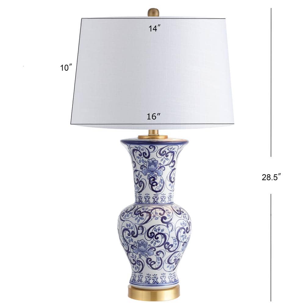 Leo 28.5" Blue and White Chinoiserie Table Lamp