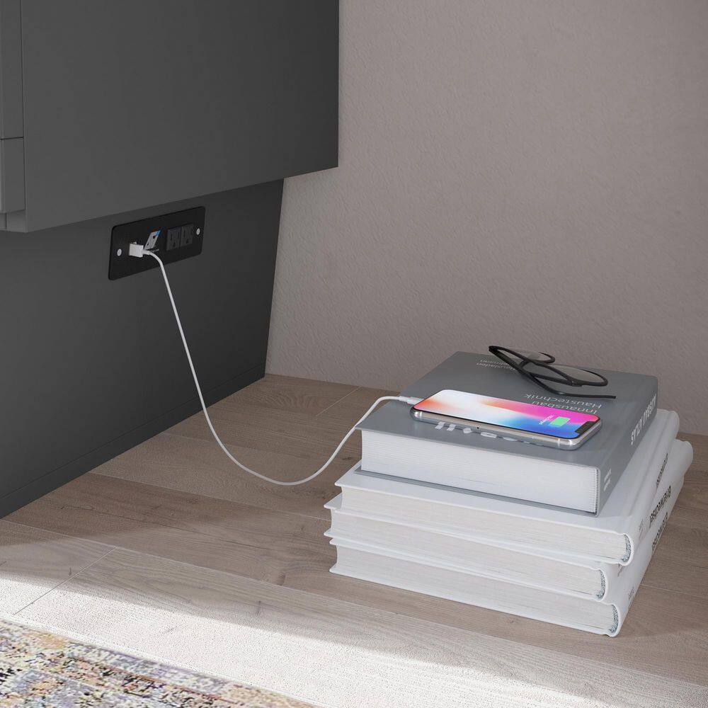 Nantucket White Murphy Bed Chest with Full Mattress - thumbnail 10