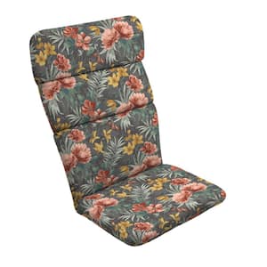 20 in. x 45.5 in. Phoebe Grey Floral Outdoor Adirondack Chair Cushion