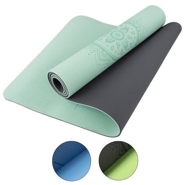 Wakeman Fitness 1/2 In. Extra Thick Yoga Mat, With Carrying Strap, Black 
