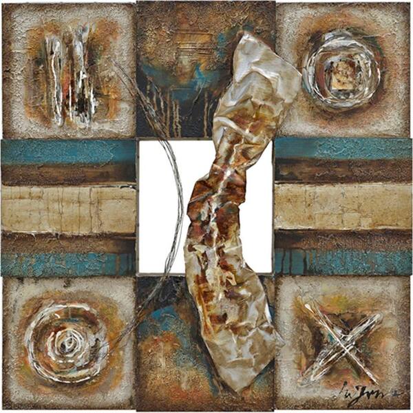 Yosemite Home Decor 35 in. x 35 in. "Lustrous Metal I" Contemporary Artwork