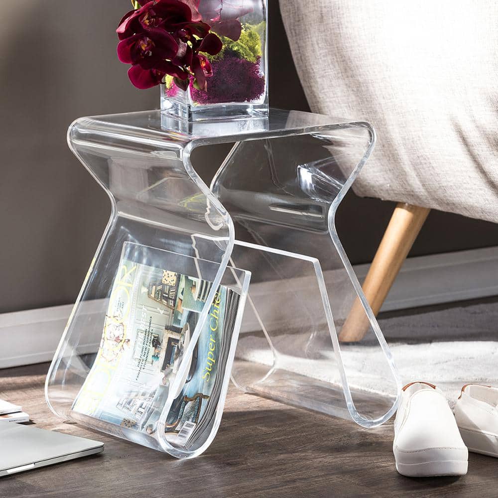 Baxton Studio Acrylic End Table with Magazine Rack Baxton Studio Acrylic End Table with Magazine Rack