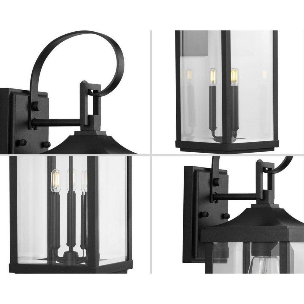 Rustic Charm Black and Bronze Outdoor Wall Lantern