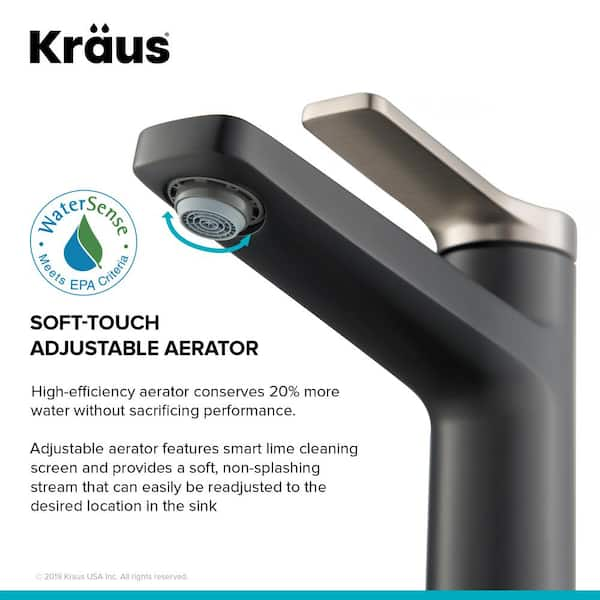 KRAUS Indy Single Hole Single-Handle Basin Bathroom Faucet in Spot