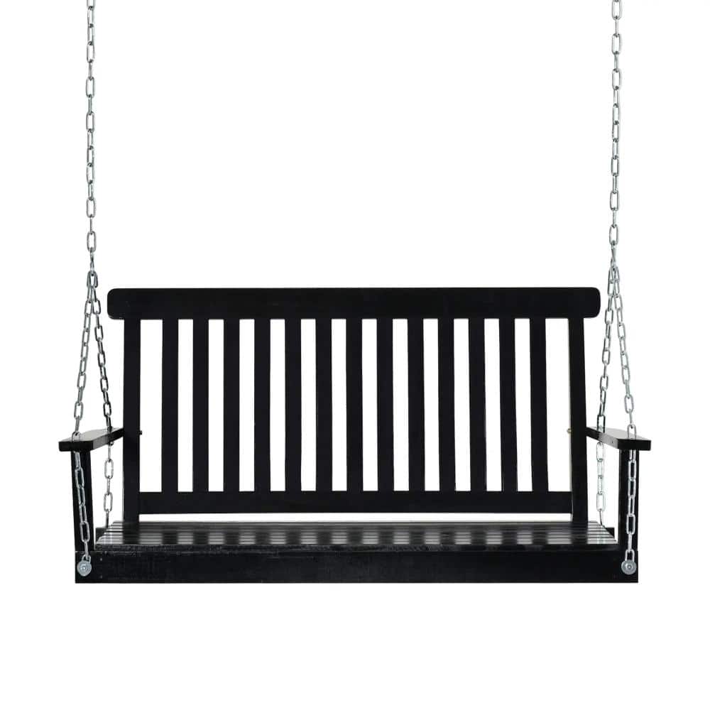 2-Seater Black Wood 440lb Weight Capacity Porch Swing price history on PriceWatchPro