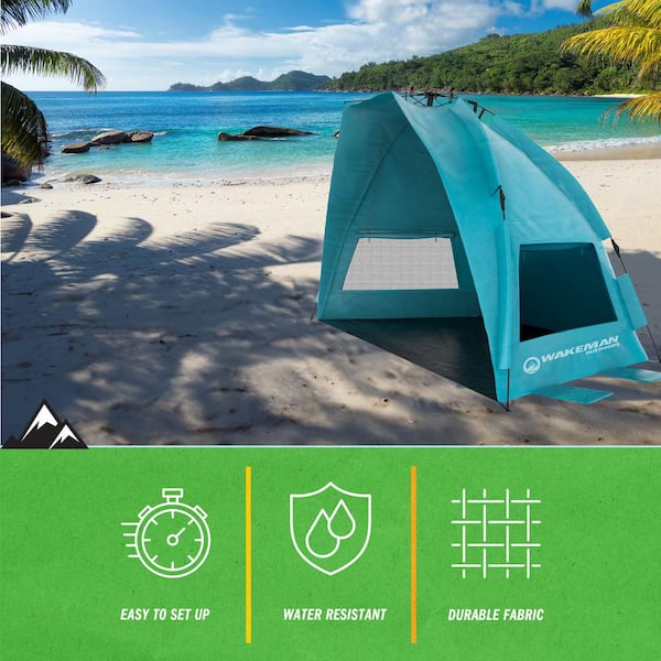 Wakeman Outdoors Turquoise Pop Up Beach Tent Sun Shelter