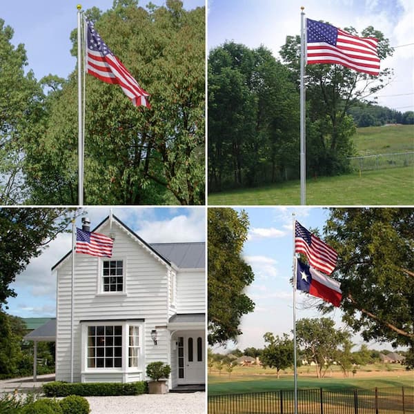 Anley 10-ft Blue Fiberglass House Flag Pole in the Flag Poles