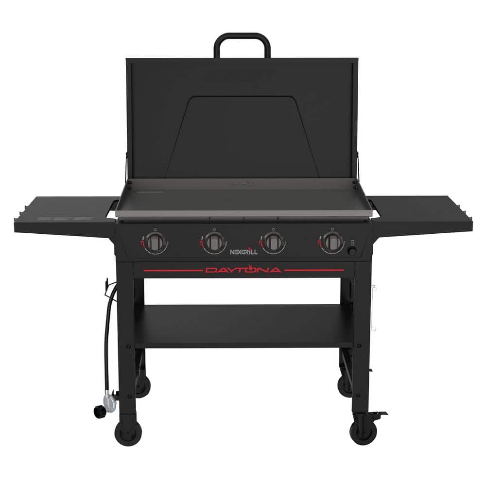 Nexgrill Daytona 4-Burner Propane Gas Griddle with Lid in Black