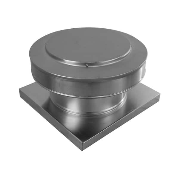 Active Ventilation 10 in. Dia. 78 sq. in. NFA, Aluminum Round Back Static Roof Vent with Curb Mount Flange. 4 in. Tall Collar