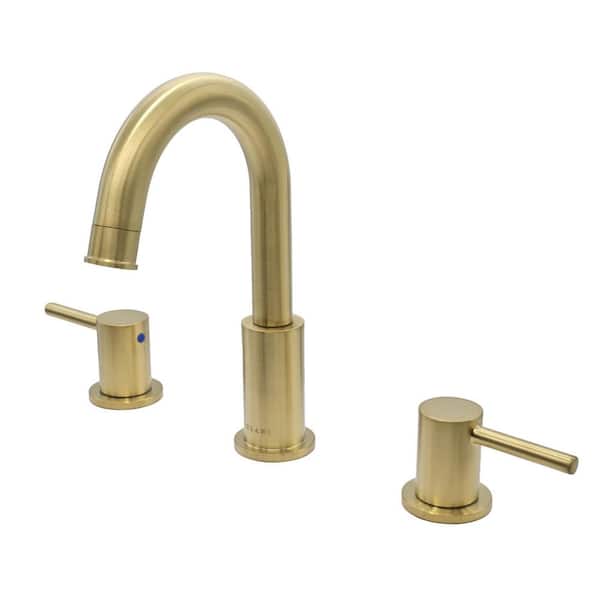 Lulani St. Lucia Collection 8 in. Widespread 2-Handle Bathroom Faucet. in Gold finish